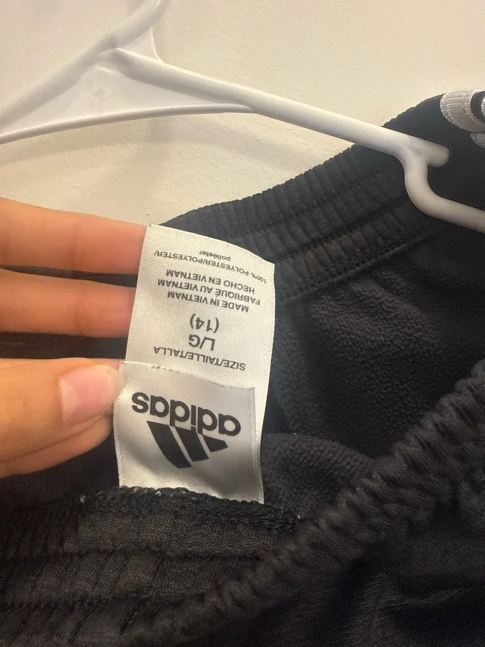 adidas Black Joggers with White Side Stripes